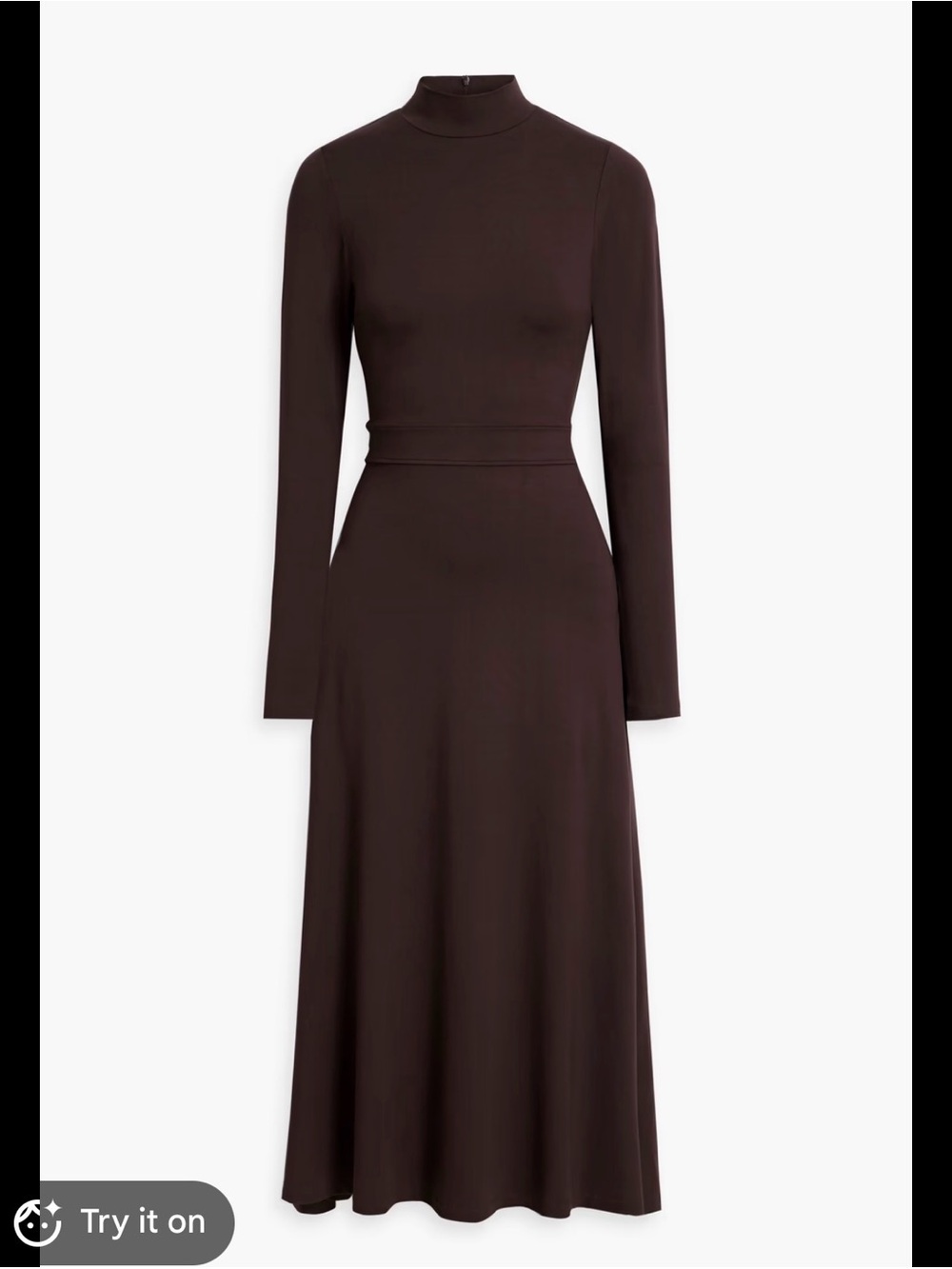 IRIS + INK Black Long-Sleeve Maxi Dress with Mock Neck